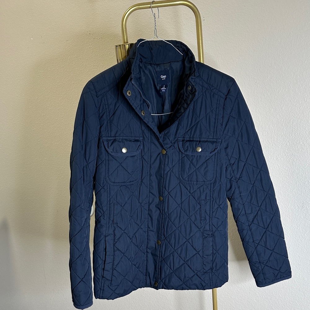 GAP Women's Dark Blue Quilted Utility Jacket